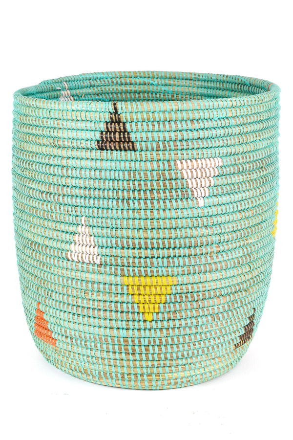 African Modern Aqua Teranga Triangles Basket