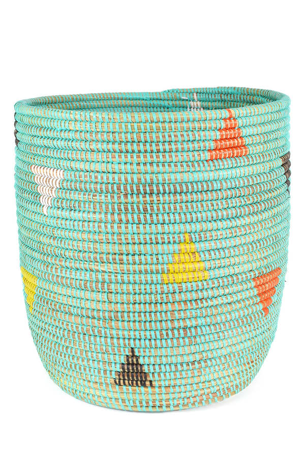African Modern Aqua Teranga Triangles Basket