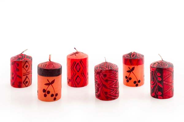 Thumbprint Artifacts Berry Blaze Painted Candles
