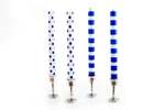 Thumbprint Artifacts Blue Dots & Stripes Gift Box of 4 Taper Candles - Thumbnail 1