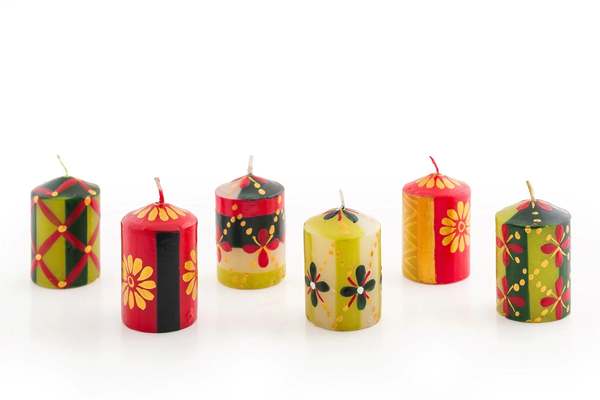 Thumbprint Artifacts Christmas Painted Candles