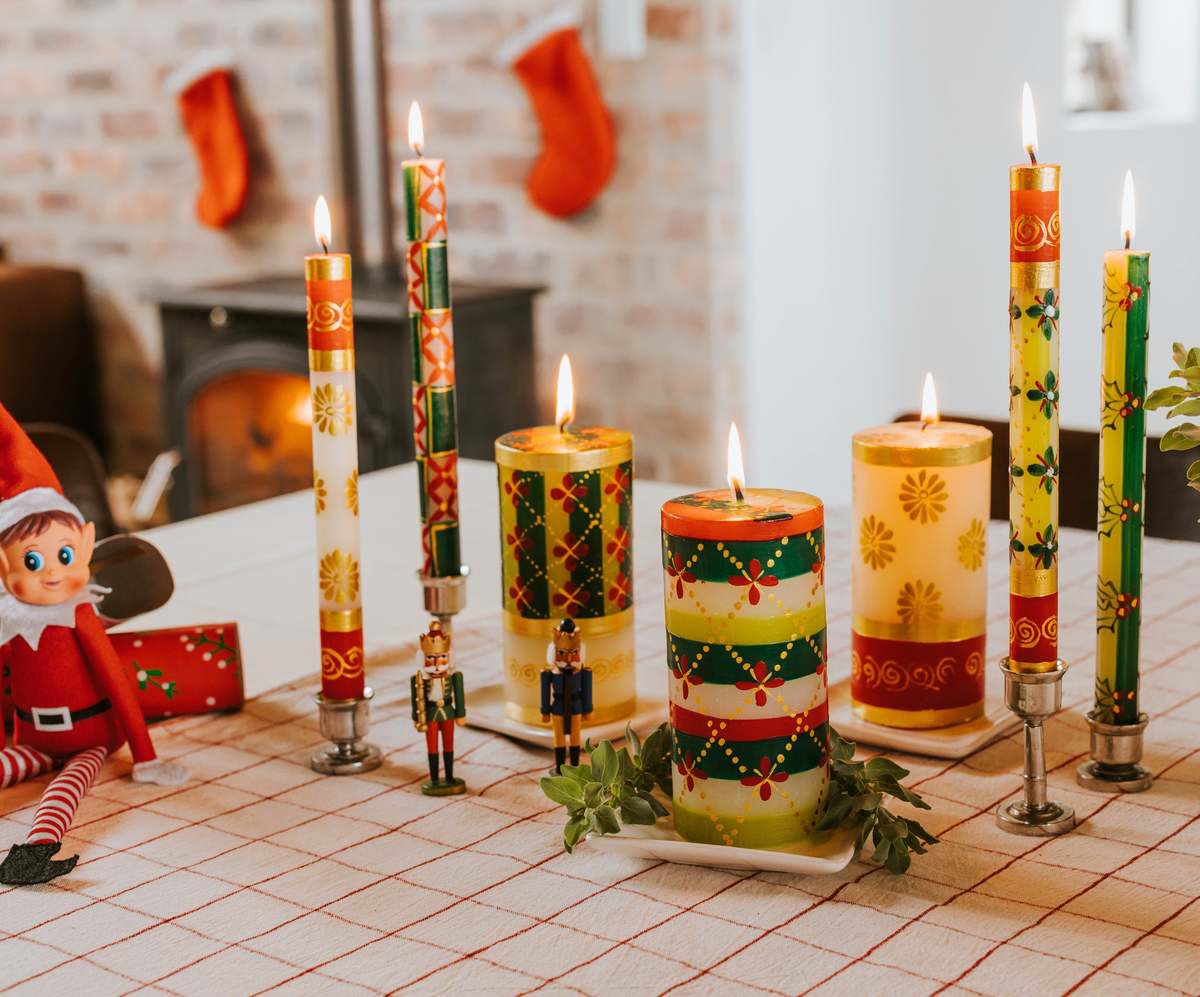 Thumbprint Artifacts Christmas Painted Candles - Image 11 of 11