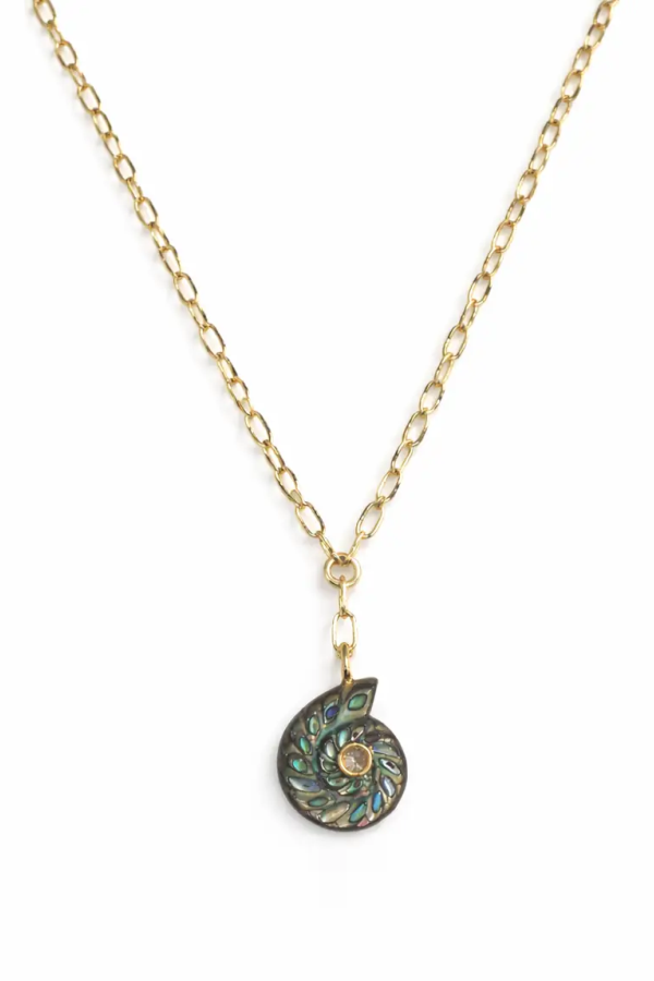 Native Gem Sea Spiral Necklace