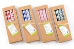 Thumbprint Artifacts Pink Dots & Stripes Tapers Gift Box of 4 - Thumbnail 3