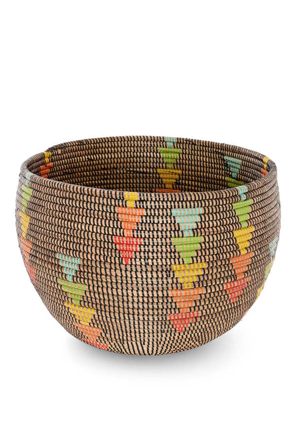 African Modern Prism Triangles Deep Storage Basket