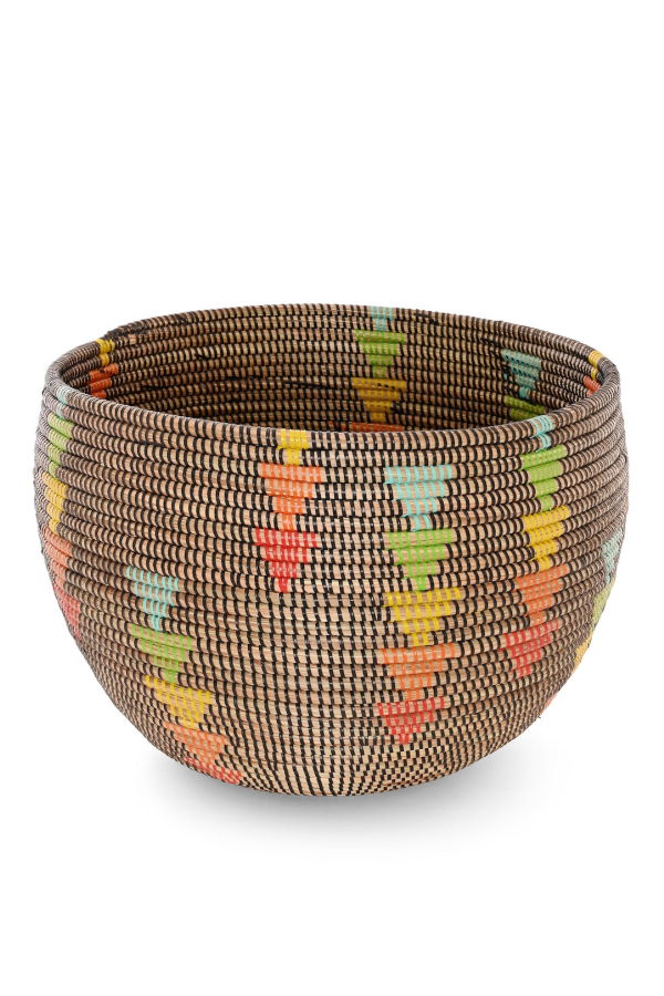 African Modern Prism Triangles Deep Storage Basket