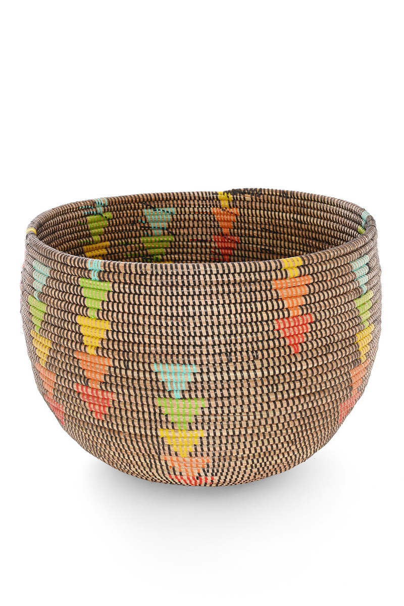 African Modern Prism Triangles Deep Storage Basket