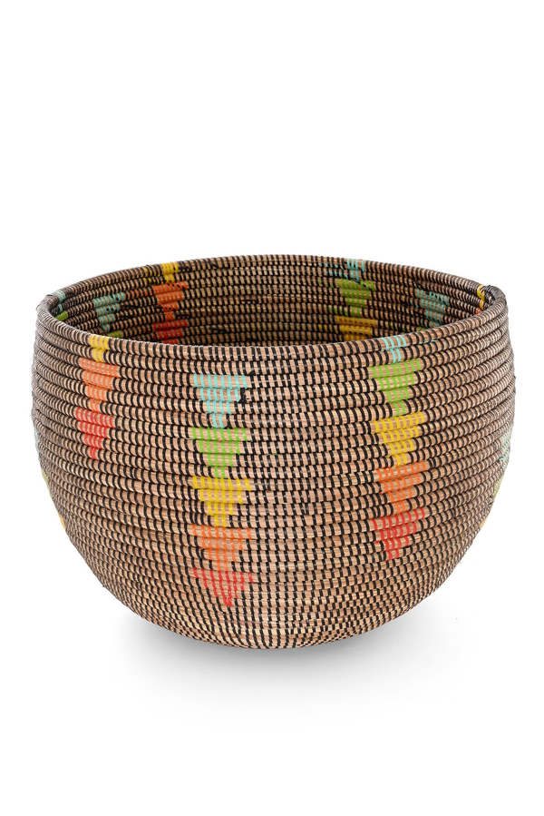 African Modern Prism Triangles Deep Storage Basket