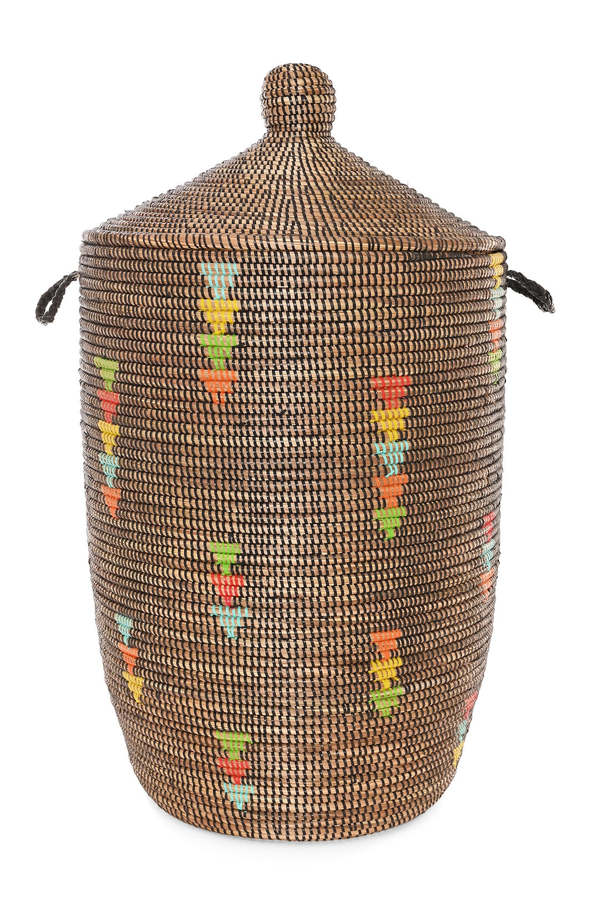 African Modern Prism Triangles Slender Laurel Hamper Basket African Modern Prism Triangles Slender Laurel Hamper Basket