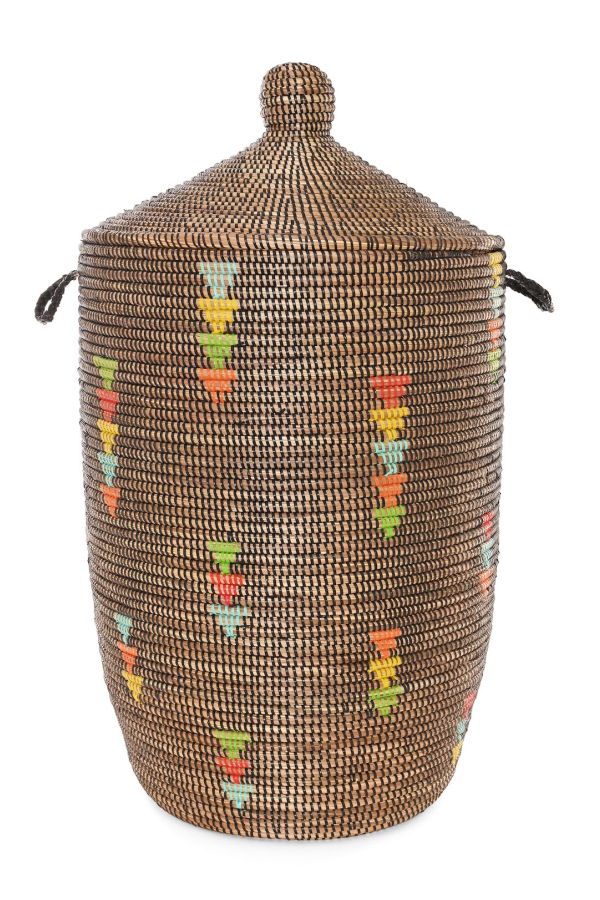 African Modern Prism Triangles Slender Laurel Hamper Basket