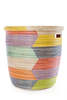 African Modern Rainbow Herringbone Lidded Storage Basket - Thumbnail 1