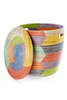 African Modern Rainbow Herringbone Lidded Storage Basket - Thumbnail 3