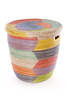 African Modern Rainbow Herringbone Lidded Storage Basket - Thumbnail 4