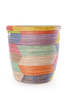 African Modern Rainbow Herringbone Lidded Storage Basket - Thumbnail 5