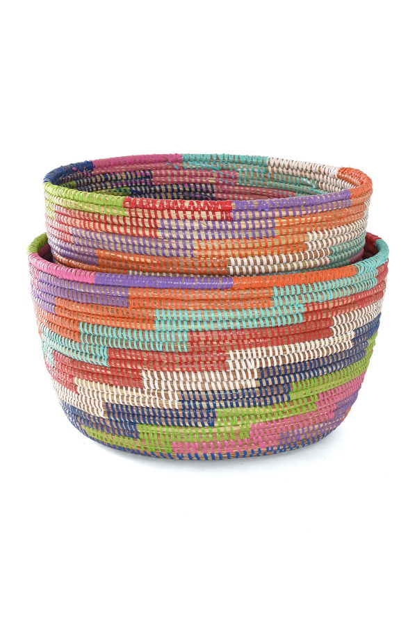 African Modern S/2 Stairwell Nesting Baskets