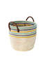 African Modern S/2 Malika Beach Nesting Baskets with Leather Handles - Thumbnail 2