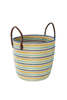 African Modern S/2 Malika Beach Nesting Baskets with Leather Handles - Thumbnail 3