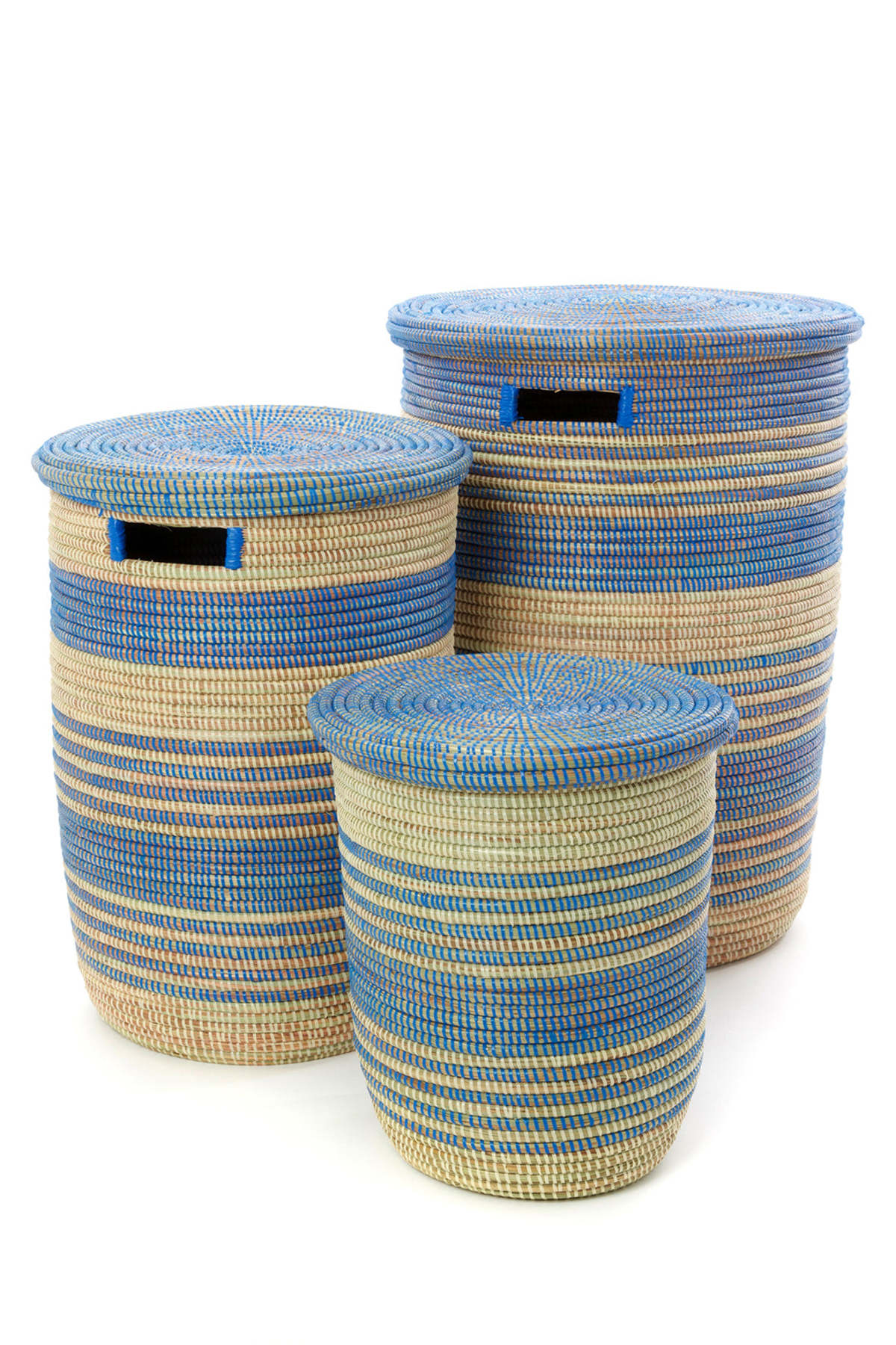 African Modern S/3 Ebb & Flow Striped Hampers - Image 1 of 5