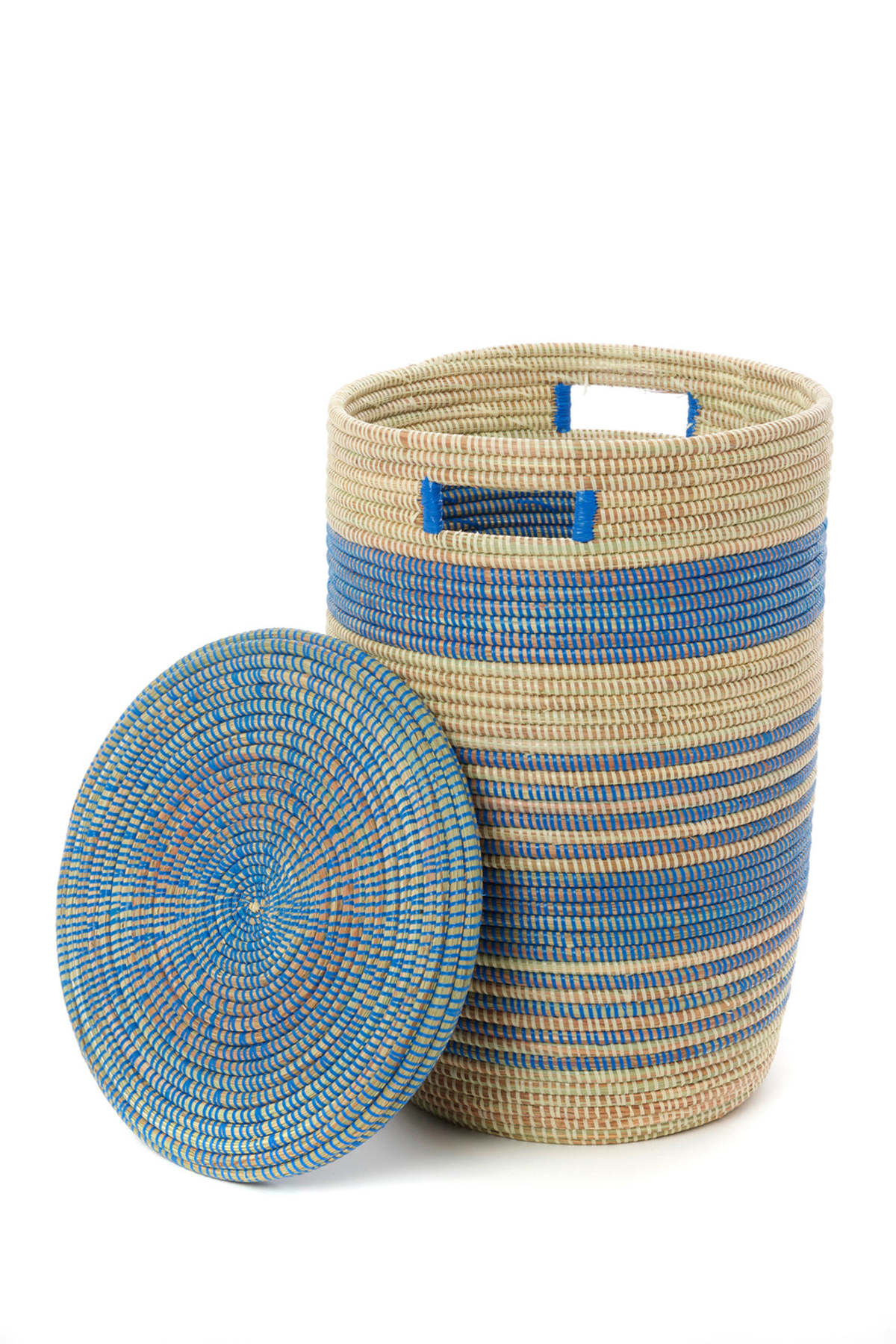 African Modern S/3 Ebb & Flow Striped Hampers - Image 4 of 5