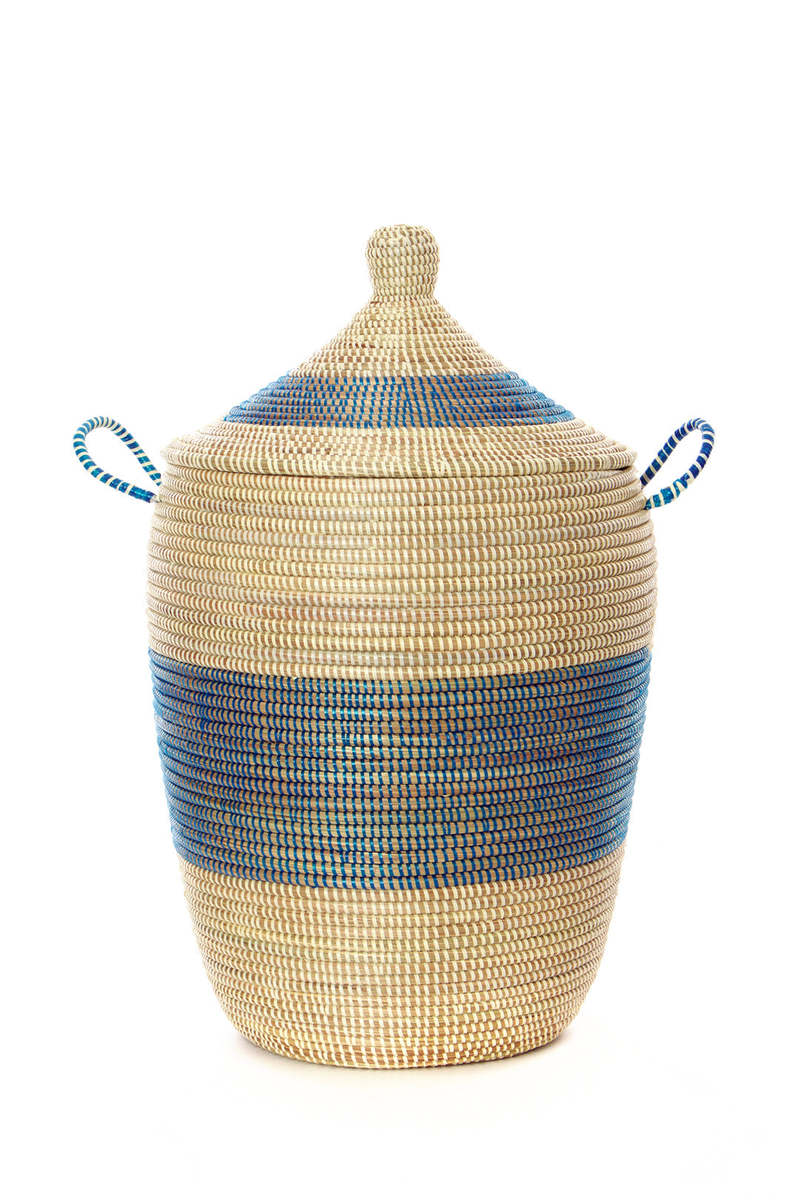 African Modern Set of 3 Mixed Pattern Hampers