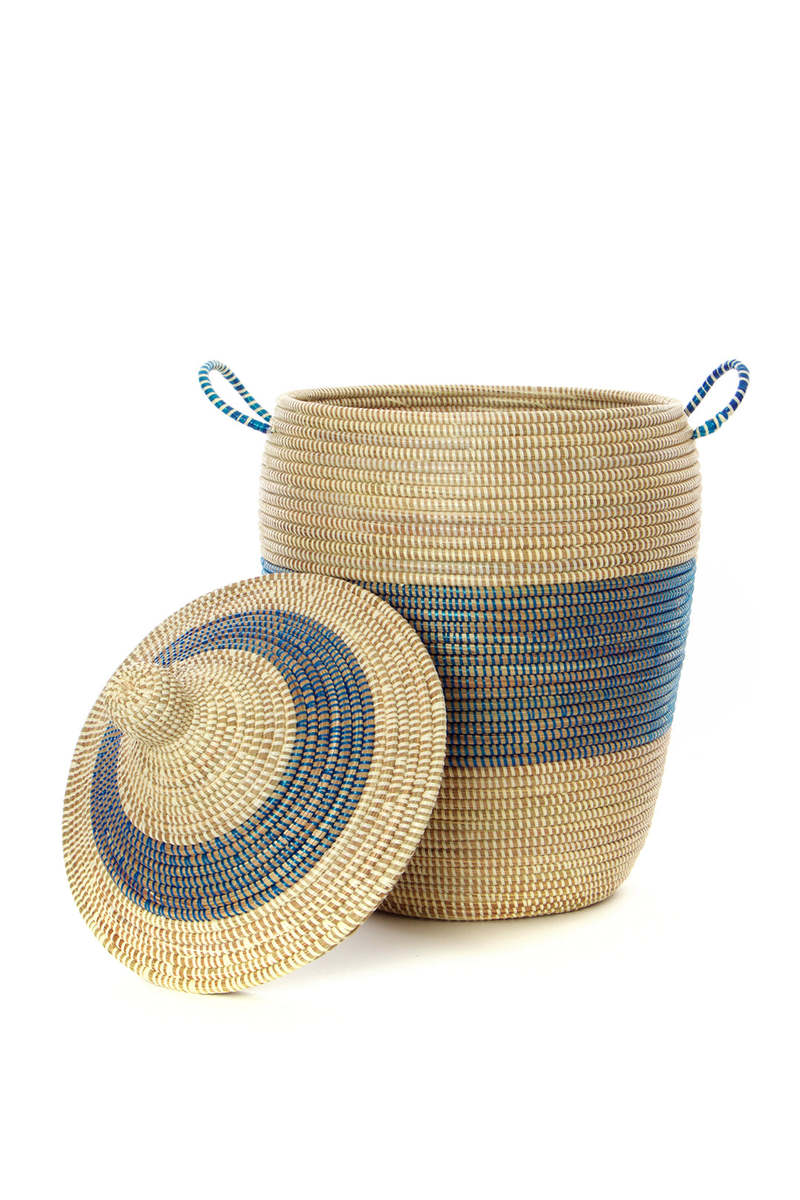 African Modern Set of 3 Mixed Pattern Hampers