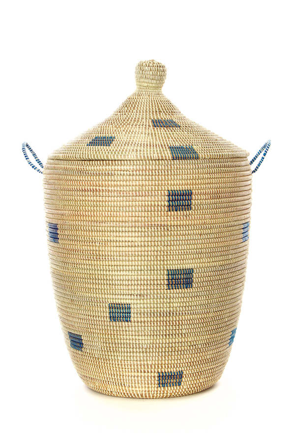African Modern Set of 3 Mixed Pattern Hampers