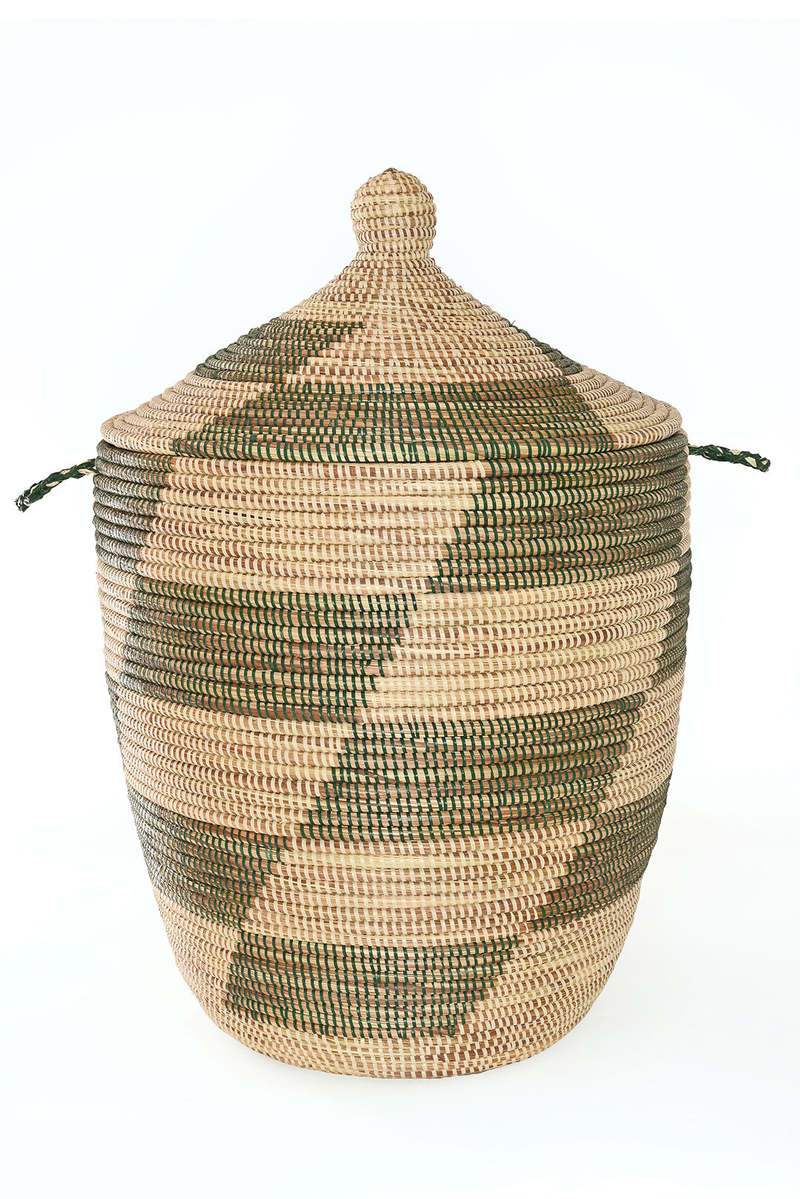 African Modern Set of 3 Mixed Pattern Hampers