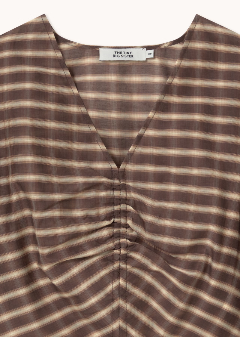 TINY BIG SISTER Check V-Neck Blouse