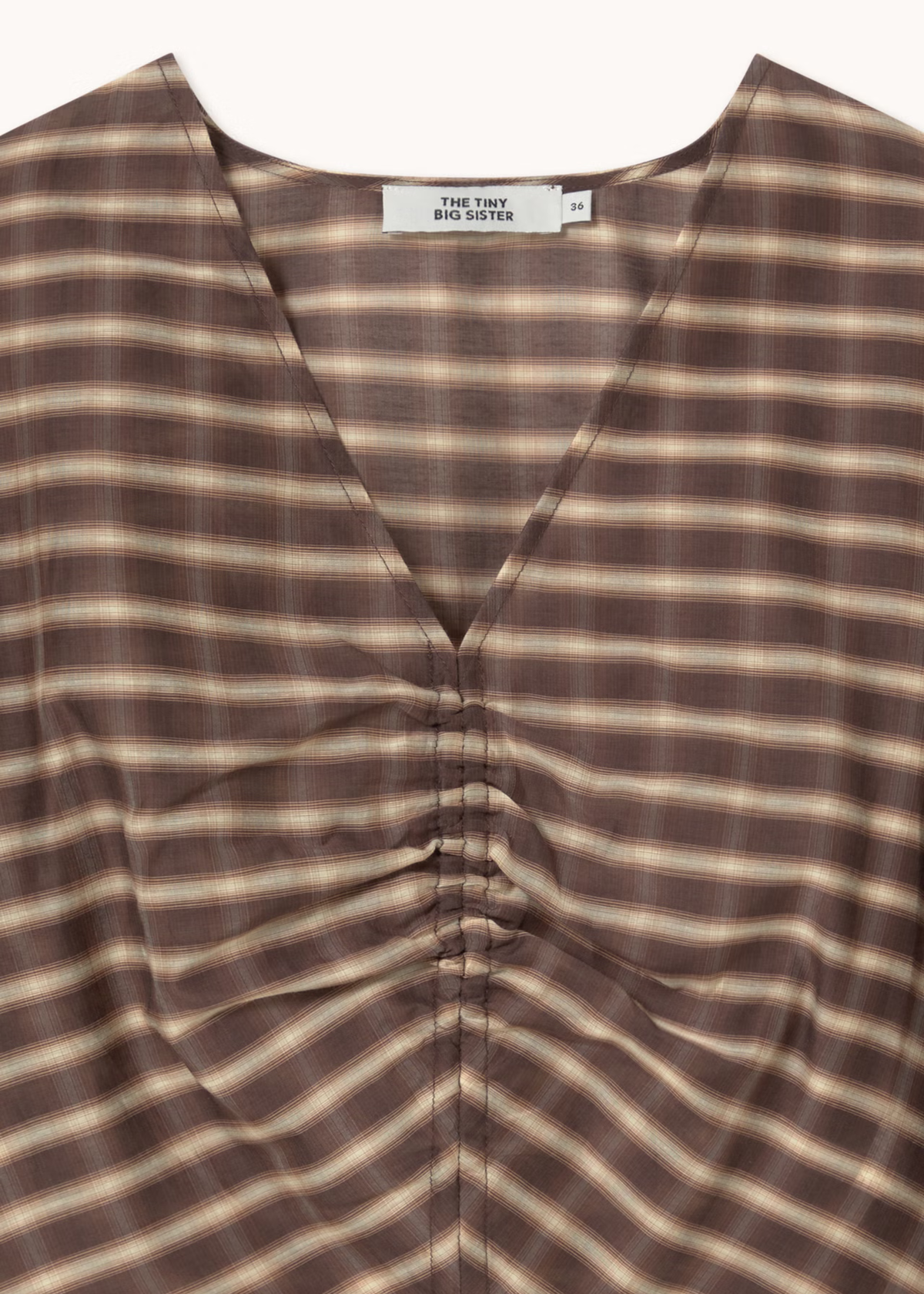 TINY BIG SISTER Check V-Neck Blouse - Image 3 of 5