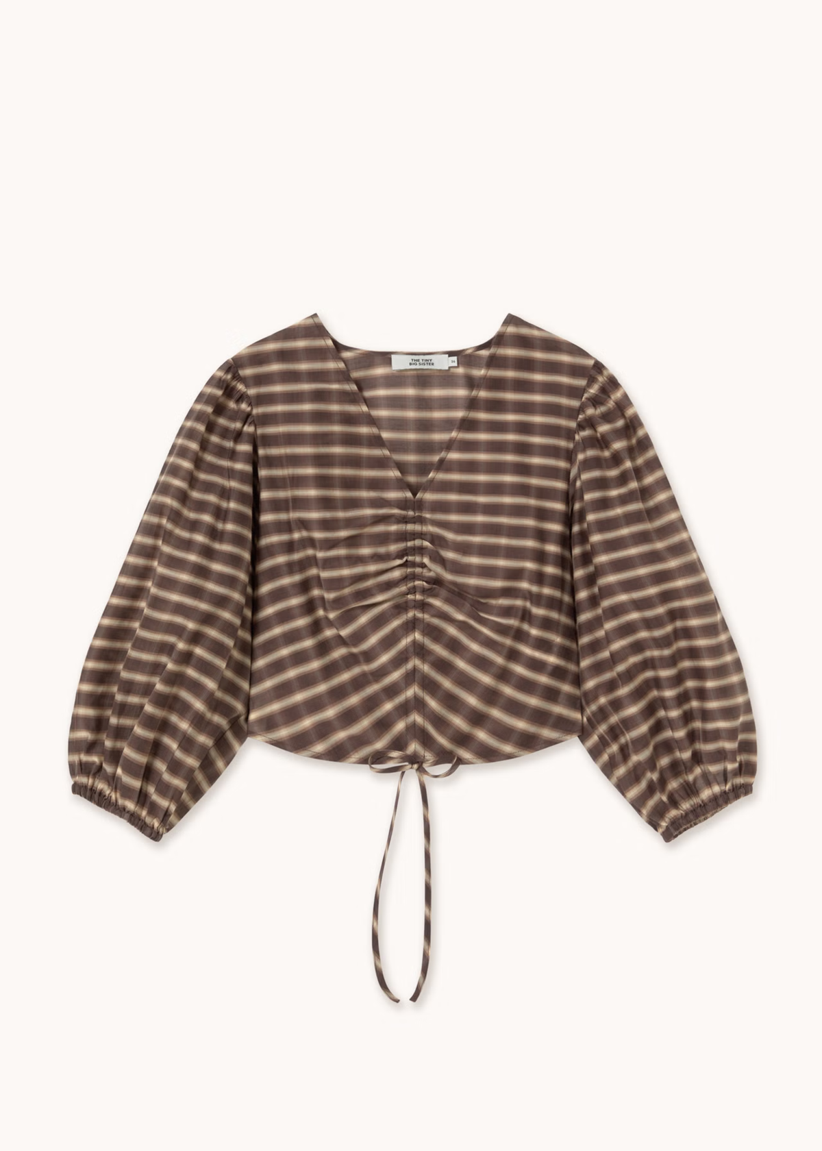 TINY BIG SISTER Check V-Neck Blouse - Image 4 of 5