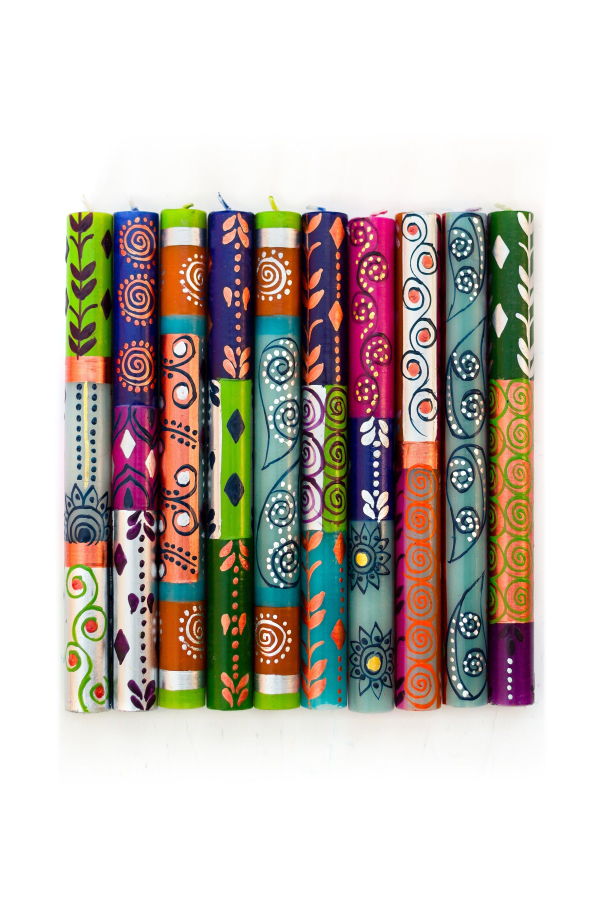 Thumbprint Artifacts Sari Painted Candles