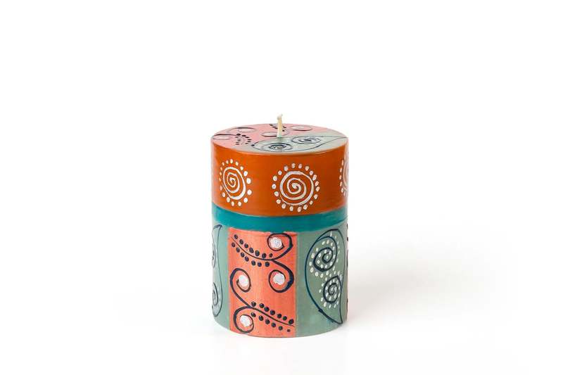 Thumbprint Artifacts Sari Painted Candles