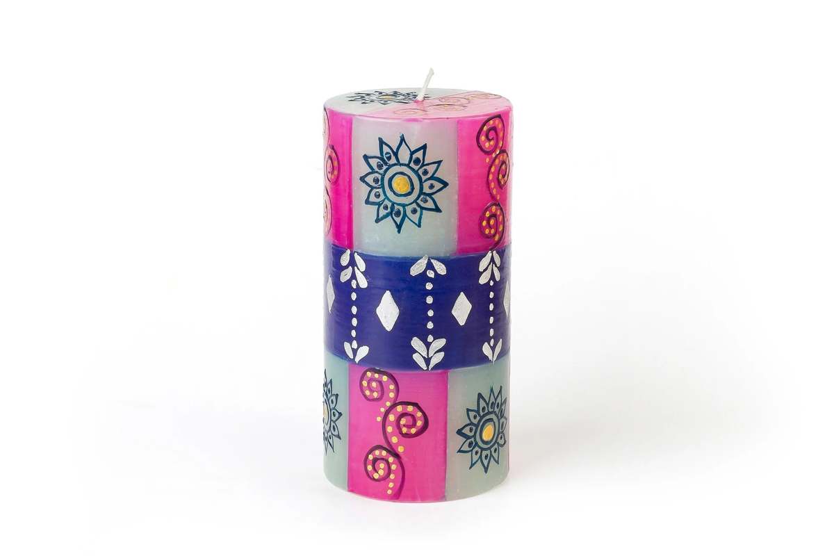 Thumbprint Artifacts Sari Painted Candles - Image 6 of 12