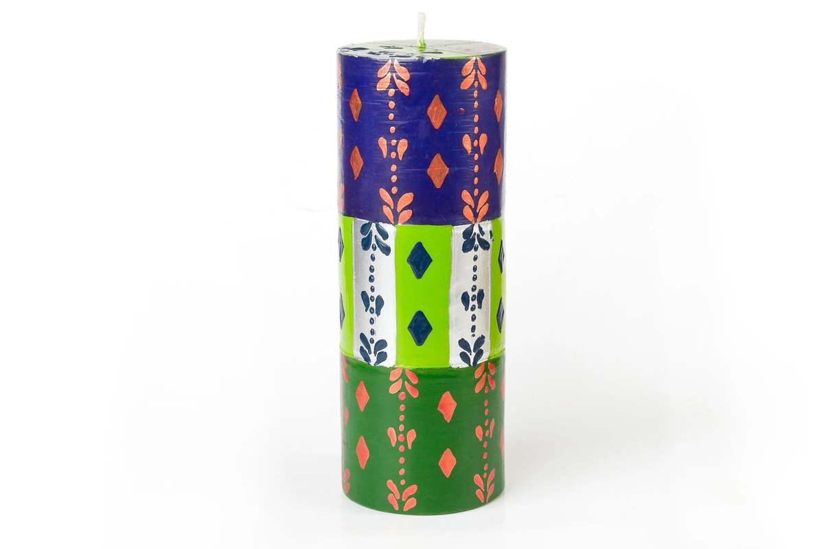 Thumbprint Artifacts Sari Painted Candles - Image 7 of 12