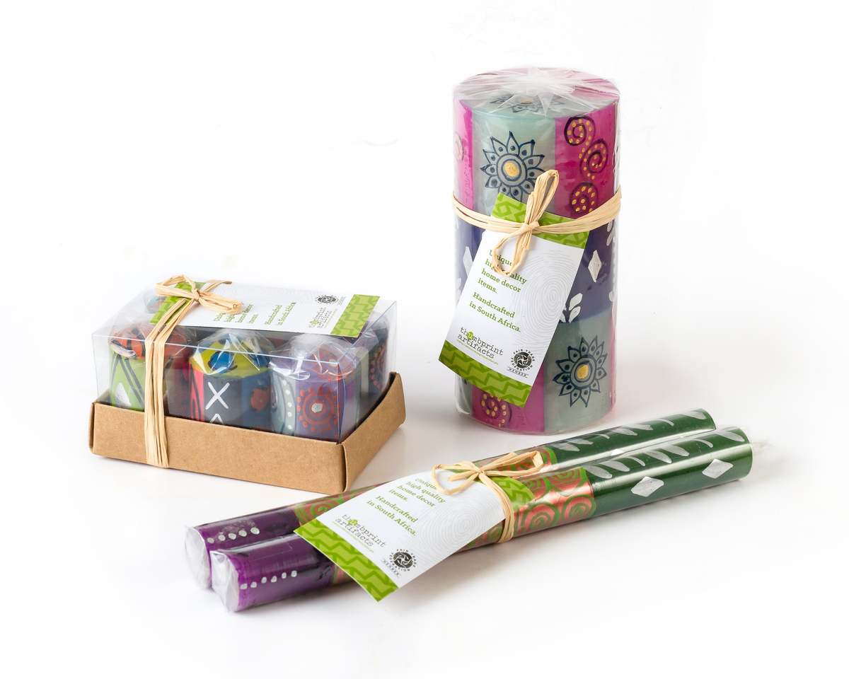 Thumbprint Artifacts Sari Painted Candles - Image 11 of 12