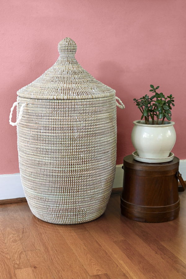 African Modern Slender Laurel Hamper Basket