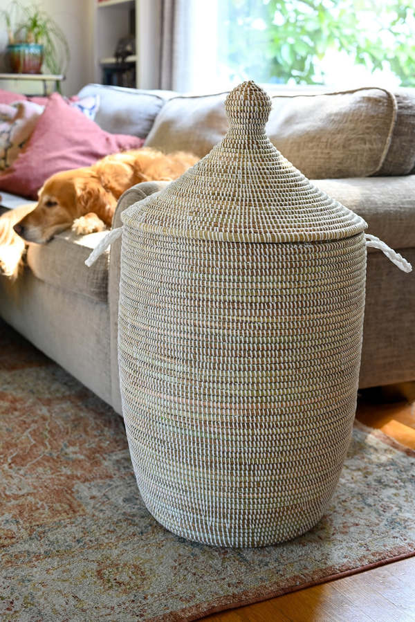 African Modern Slender Laurel Hamper Basket