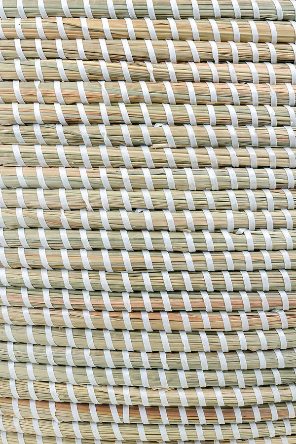 African Modern Solid White Knitting Basket