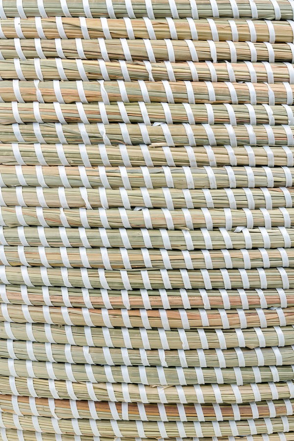 African Modern Solid White Knitting Basket