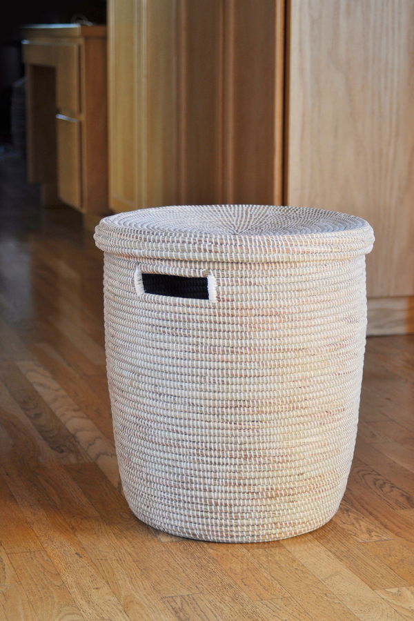 African Modern Solid White Peace Corps Hamper