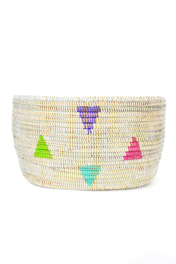 African Modern Teranga Triangles Knitting Basket