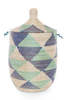 African Modern Triangles Lidded Hamper Basket - Thumbnail 1