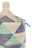 African Modern Triangles Lidded Hamper Basket - Thumbnail 3