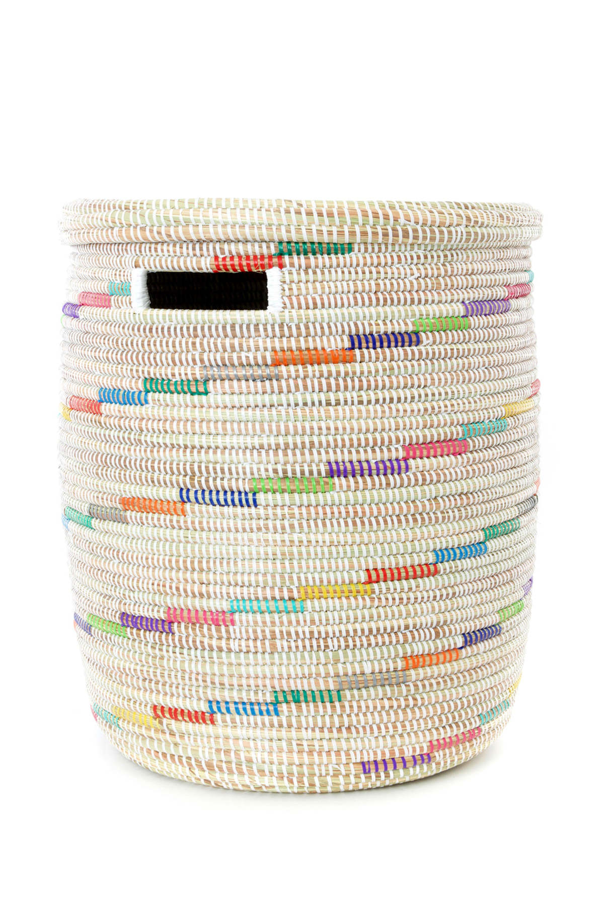 African Modern Vanilla Sugar Swirl Flat Lid Storage Basket - Image 1 of 4