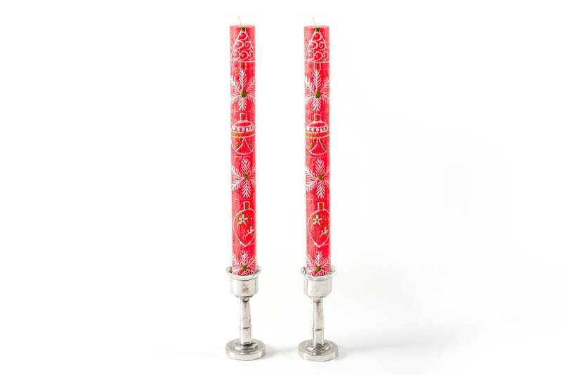 Thumbprint Artifacts Whimsy Christmas Painted Candles