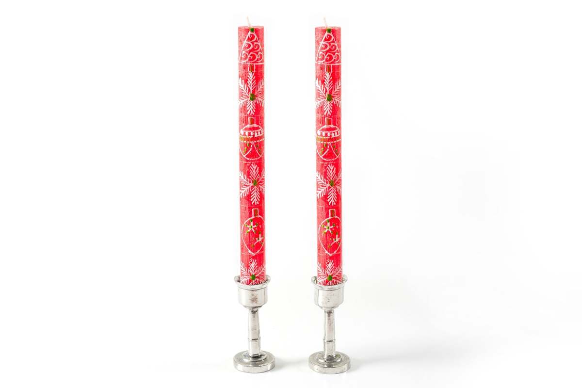 Thumbprint Artifacts Whimsy Christmas Painted Candles - Image 3 of 11