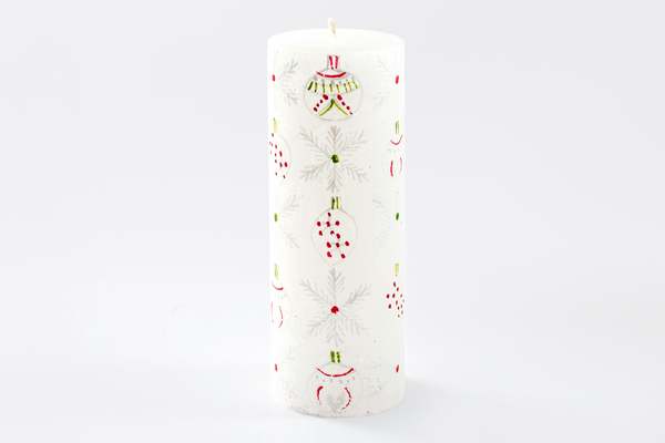 Thumbprint Artifacts Whimsy Christmas Painted Candles