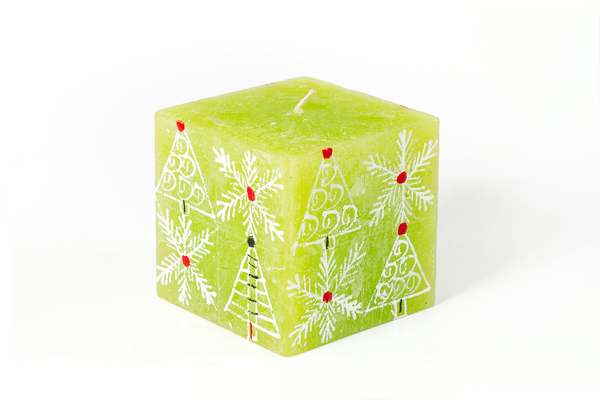 Thumbprint Artifacts Whimsy Christmas Painted Candles