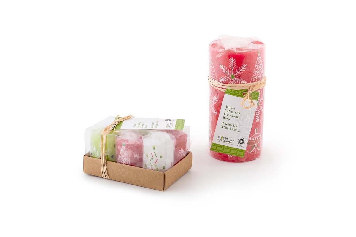 Thumbprint Artifacts Whimsy Christmas Painted Candles - Image 10 of 11