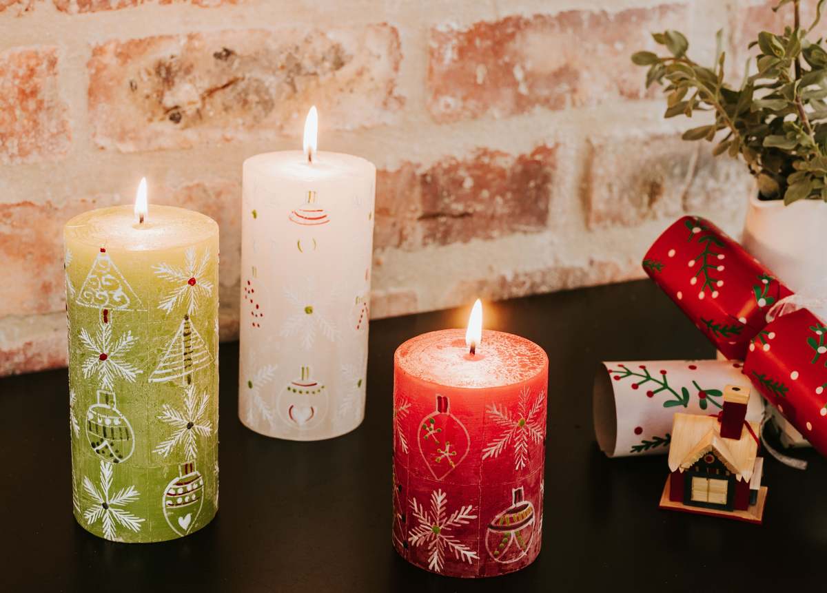 Thumbprint Artifacts Whimsy Christmas Painted Candles - Image 11 of 11
